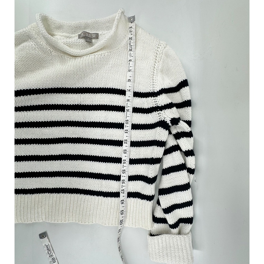 J.Crew Roll Neck Striped Sweater Cotton Fisherman Preppy Nautical Coastal M - Picture 7 of 7